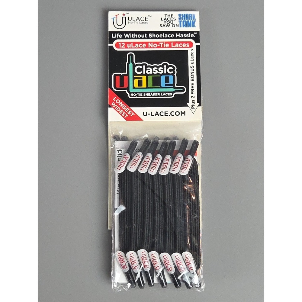 Classic ULace‎ No Tie Sneaker Laces (14) Wide Spaced Eyelets 2.5-4"